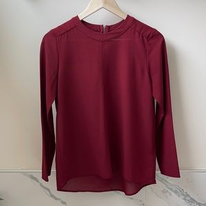 •PAPER CRANE• Burgundy Long Sleeves Blouse